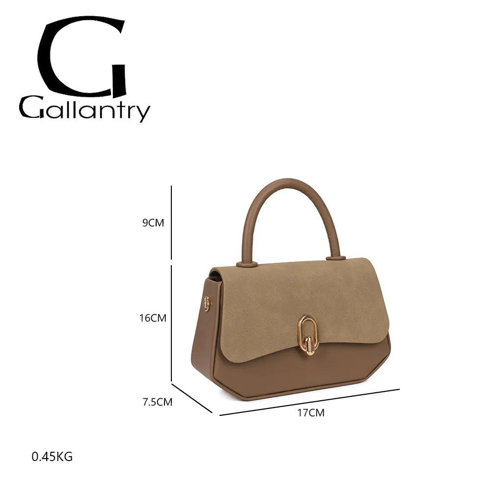 Gallantry Paris Tervane petit sac rabat taupe foncé suédé