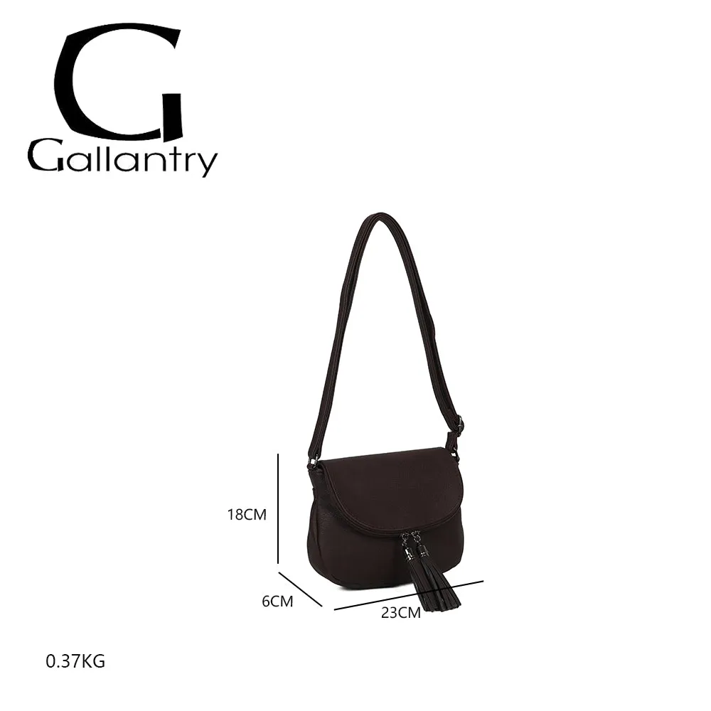 Gallantry La Mokaïa sac bandoulière coffee pompons