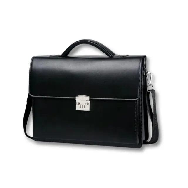 Maison Sacoches Baltor Porte-Documents Cuir Marron Serrure Code