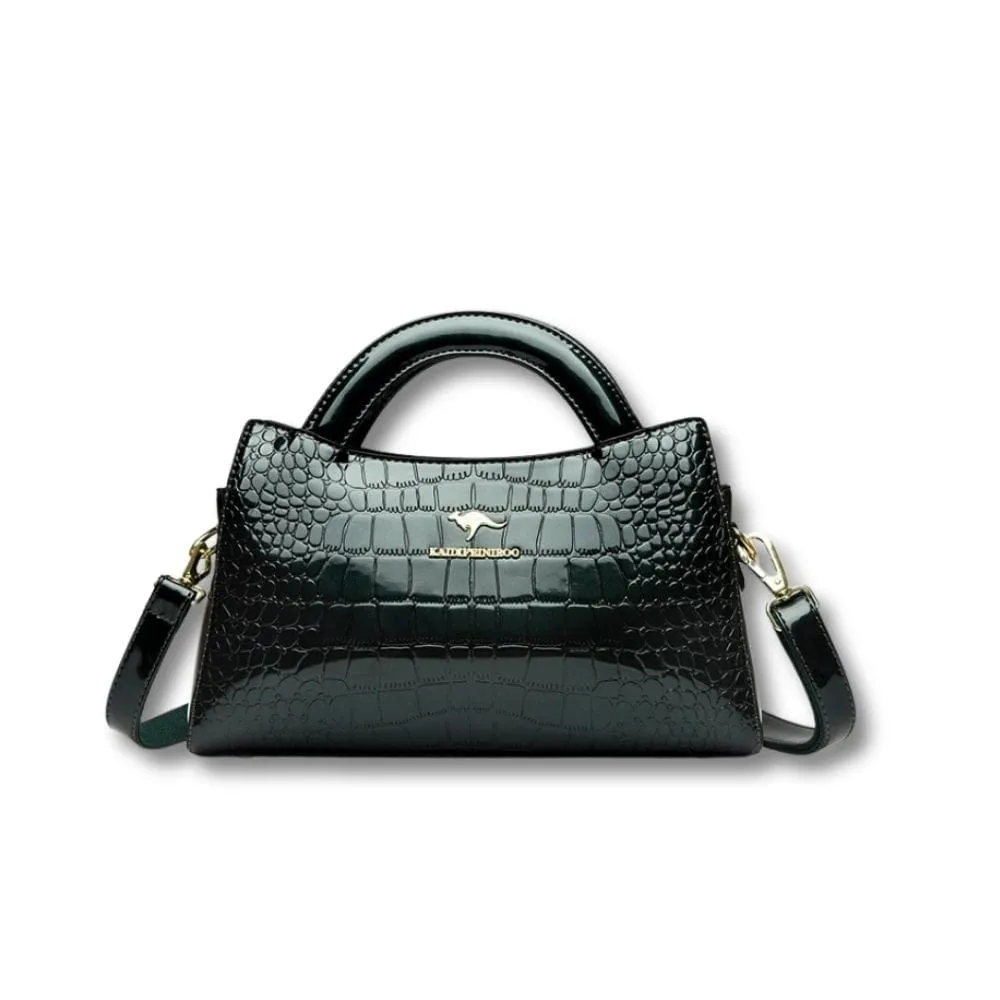 Maison Sacoches Louise sac à main bourgogne effet crocodile