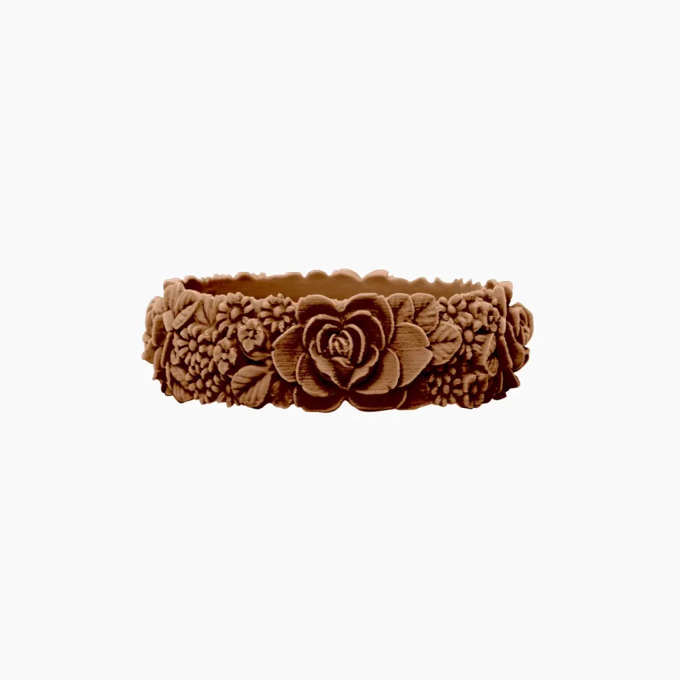 O bag O Bracelet Flower bracelet silicone bronze S