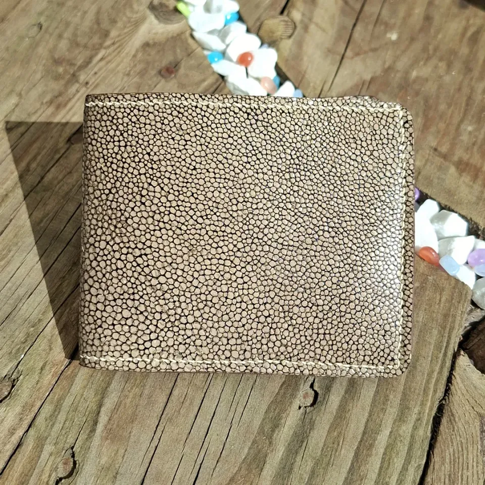 Atelier Anne R galuchat portefeuille cuir chèvre Epsom