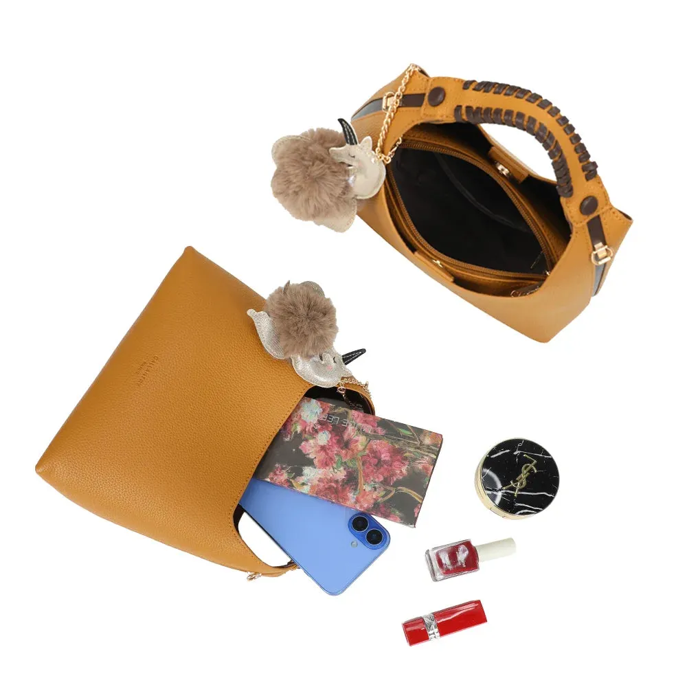 Gallantry Paris La Novelle sac à main noir tressé pompon