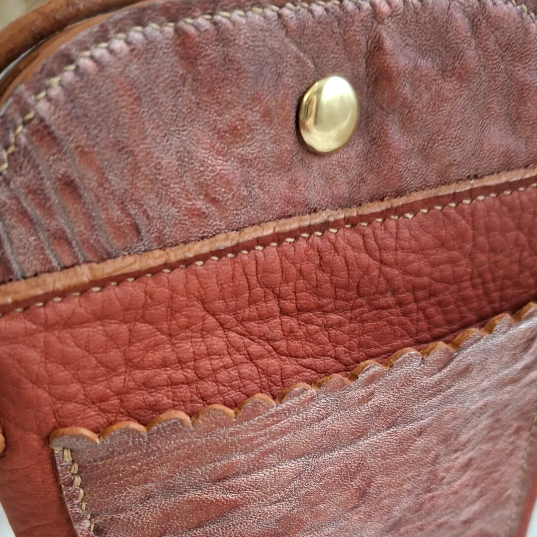 Atelier Anne R Pochette Portable pochette cuir marron aimantée