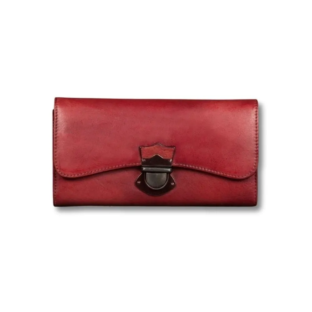Maison Sacoches Léora pochette vintage chocolat cuir véritable