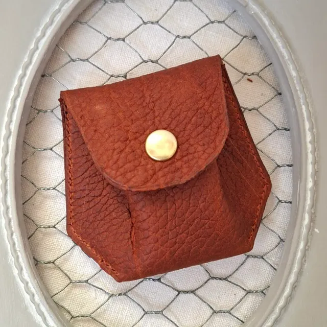 Atelier Anne R porte-monnaie cuir marron pull-up