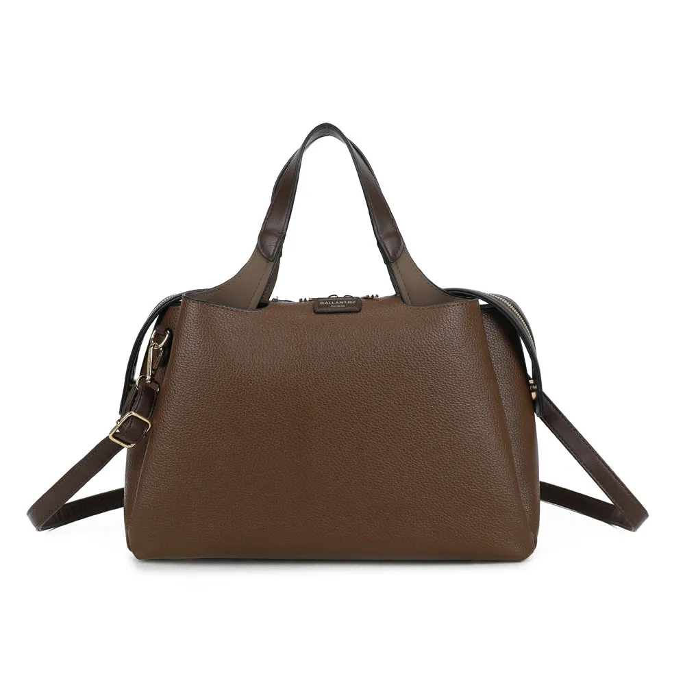 Gallantry Madison Chic sac à main Noir bicolore cuir grainé