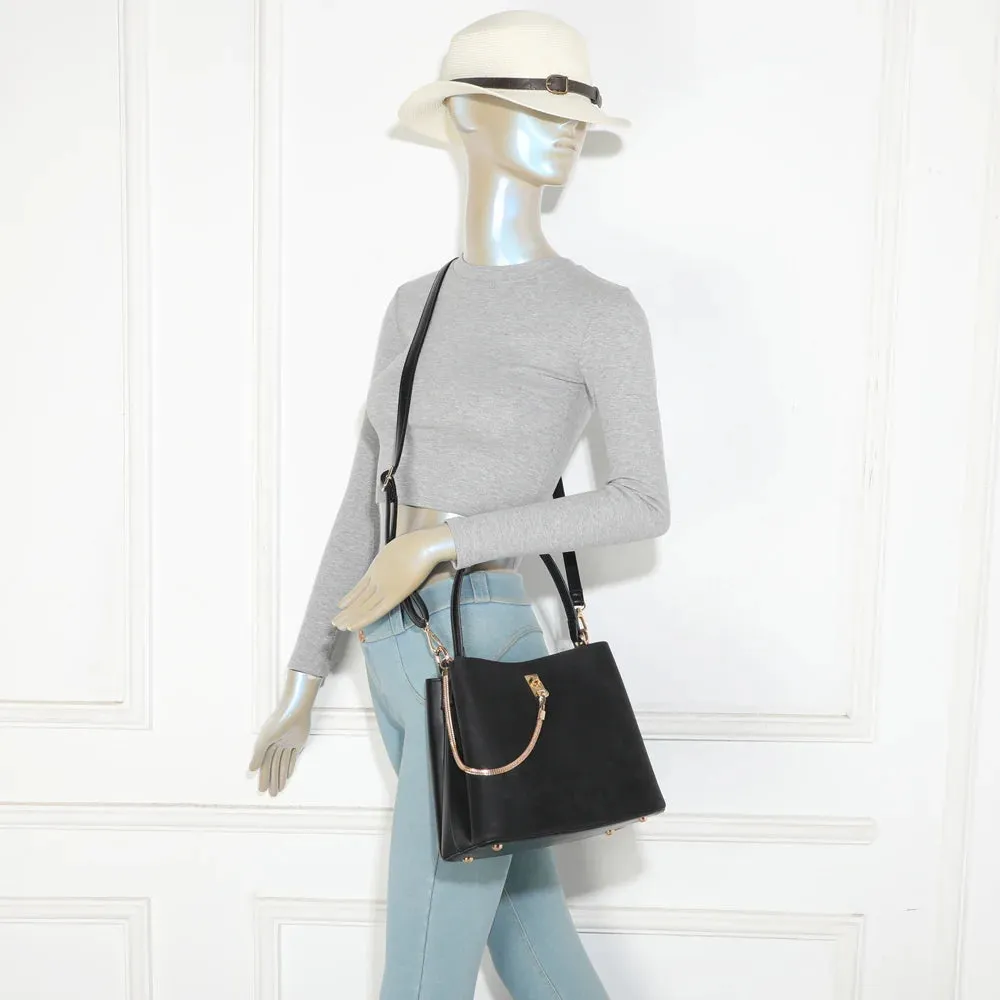 Gallantry Paris Le Noctis sac à main Noir chaîne dorée