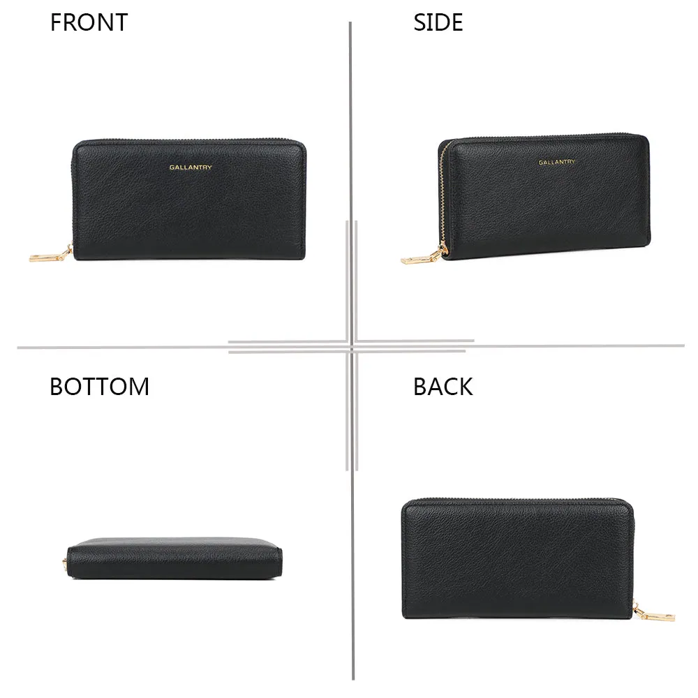 Gallantry Paris Thaïs Zip portefeuille noir grainé
