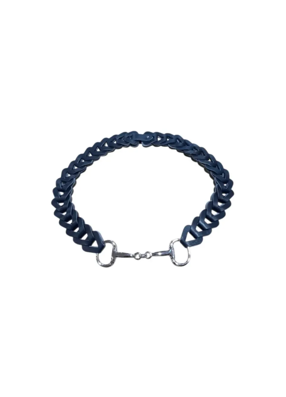 Hexagone Cuir Enfilage ceinture cuir noir argenté