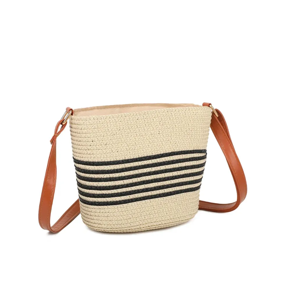 Gallantry Paris Solea bandoulière beige-noir paille