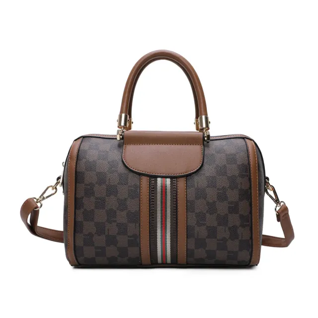 Gallantry Prestige Damier sac bowling Marron rayé