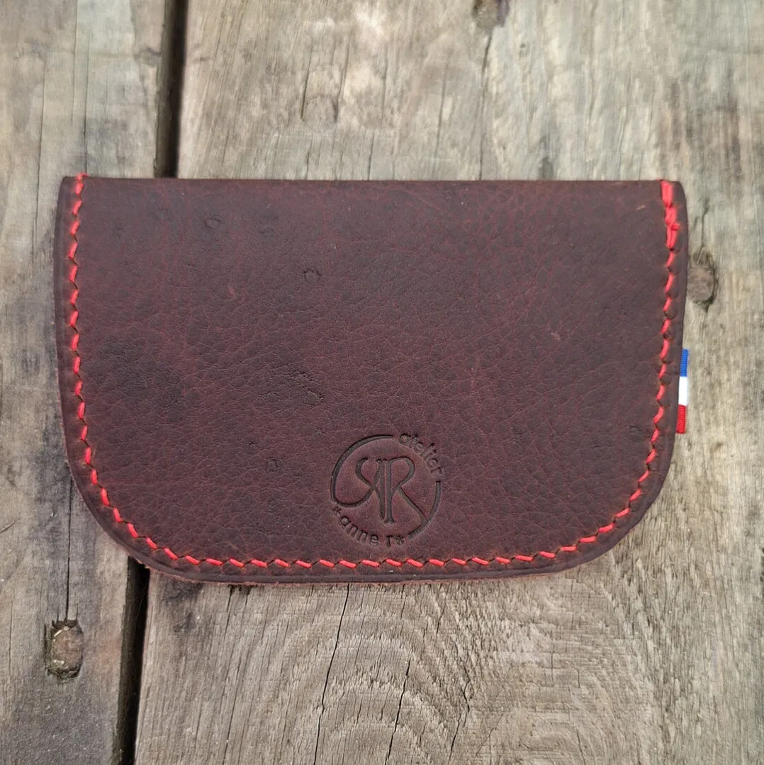 Atelier Anne R Rouge Passion porte-monnaie cuir rouge