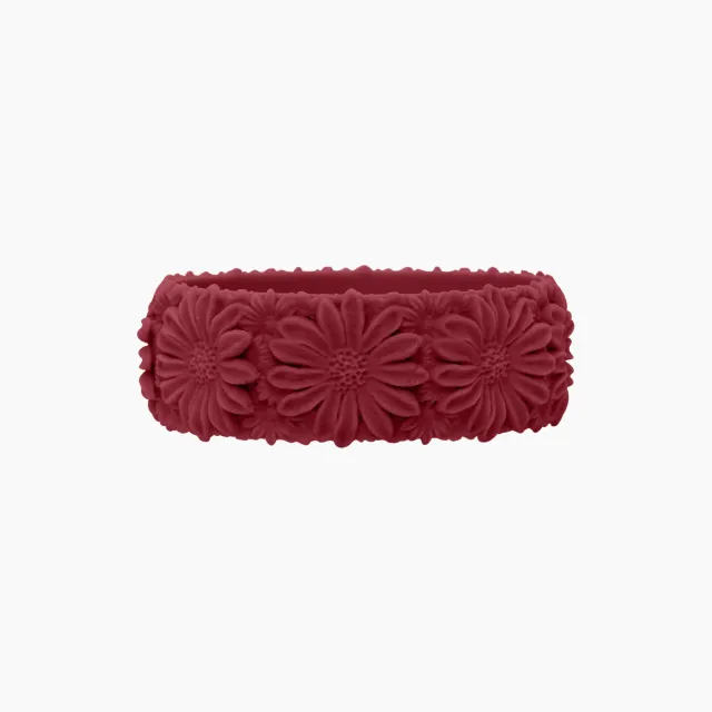 O bag daisy big bracelet silicone rouge rubis M
