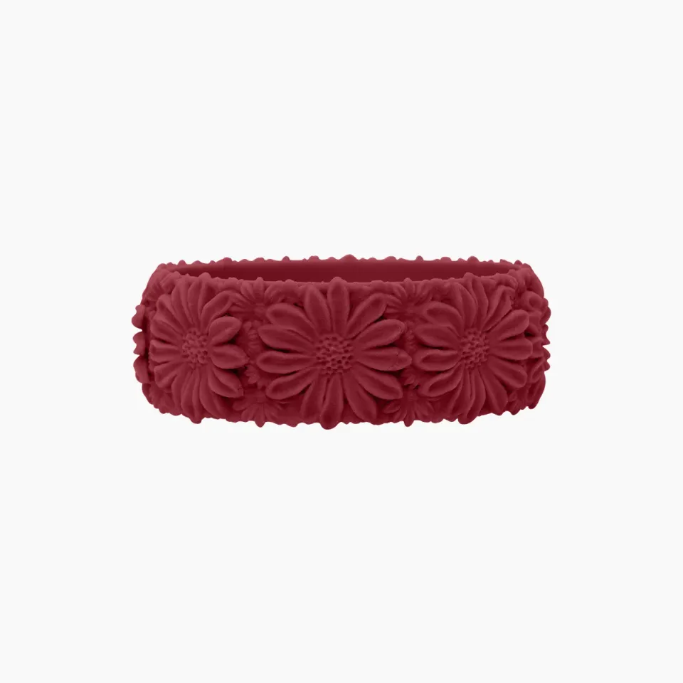 O bag daisy big bracelet silicone rouge rubis M