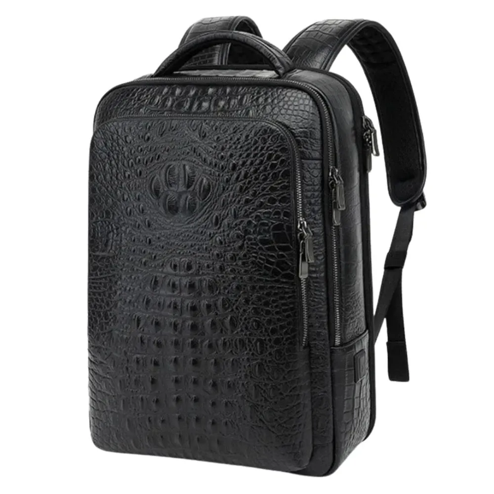Mon Sacoche Sac à Dos Aspect Crocodile USB Ordinateur