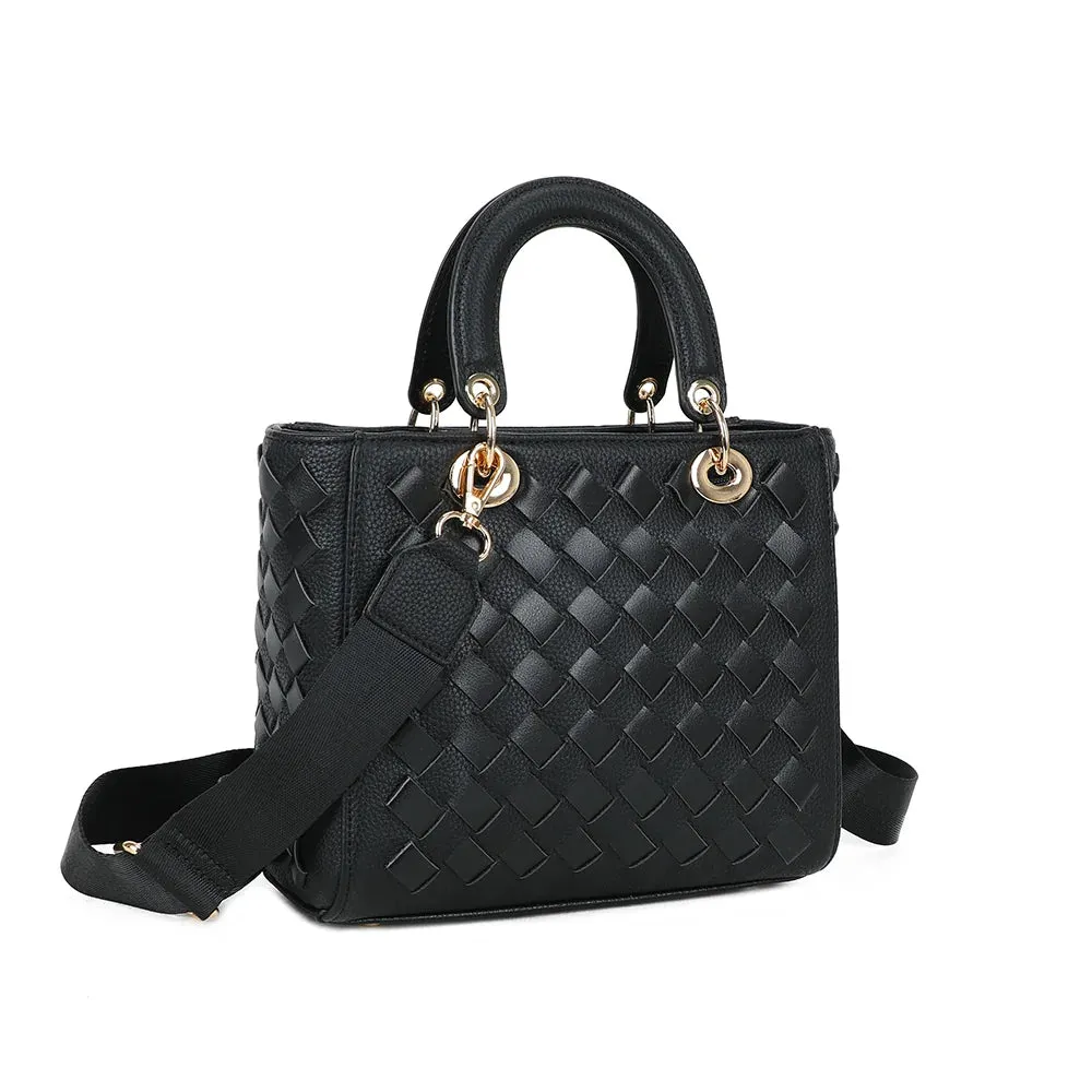 Gallantry Allure Tressée sac main noir tressé 23cm
