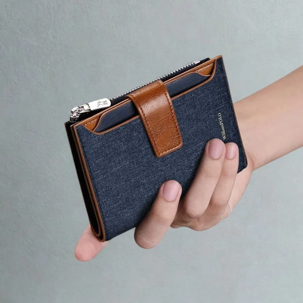 Maison Sacoches Amaya porte-monnaie jean bleu compact