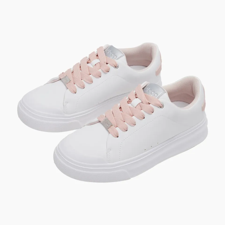 O bag sneakers femme blanc blush recyclées