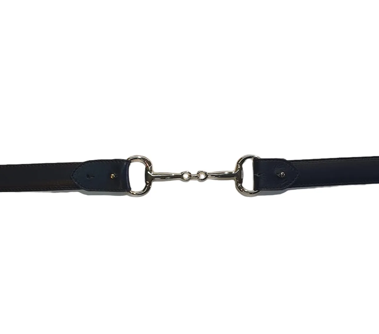 Hexagone Cuir Equestre ceinture cuir Noir surpiquée 3 cm