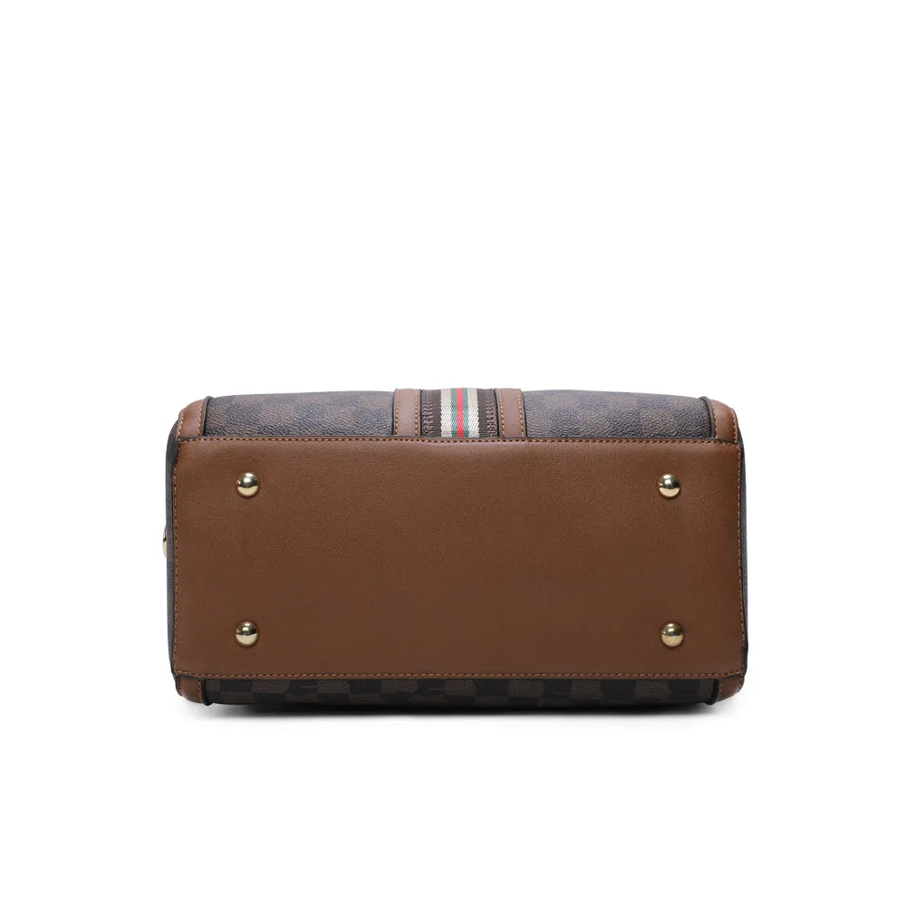 Gallantry Prestige Damier sac bowling Marron rayé
