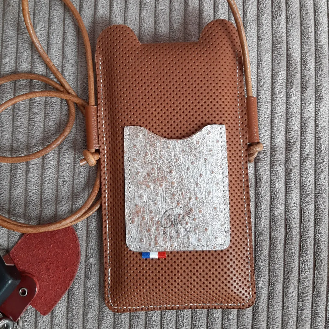 Atelier Anne R Frère des Pins pochette portable cuir