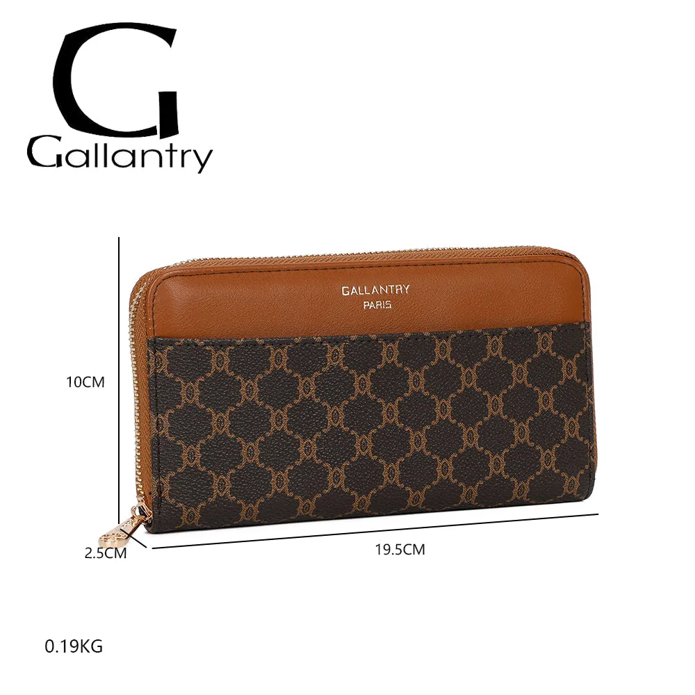 Gallantry Paris Élysée Zip portefeuille monogramme noir