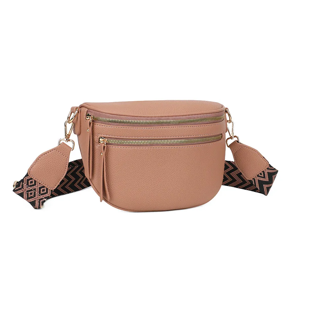 Gallantry Léonie sac banane rose foncé grainé
