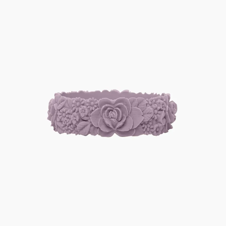 O Bracelet Flower Big bracelet silicone lilas S