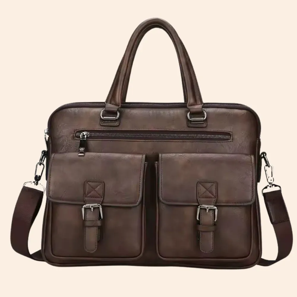 Mon Sacoche Cuir Homme sac à main marron cuir véritable