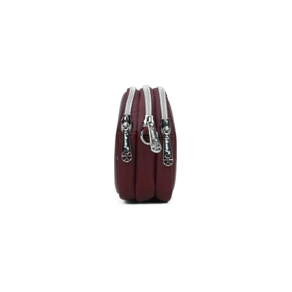 Gallantry Paris La Nox sac bandoulière bordeaux 3 zips