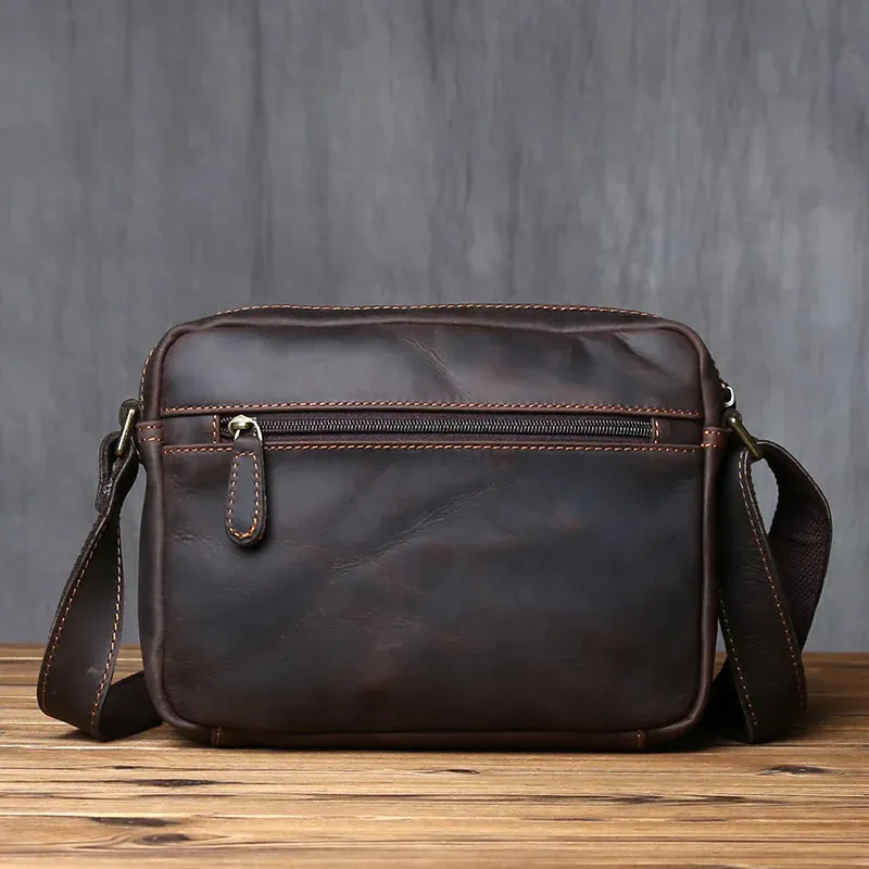 Mon Sacoche Messenger sacoche cuir homme marron foncé vintage