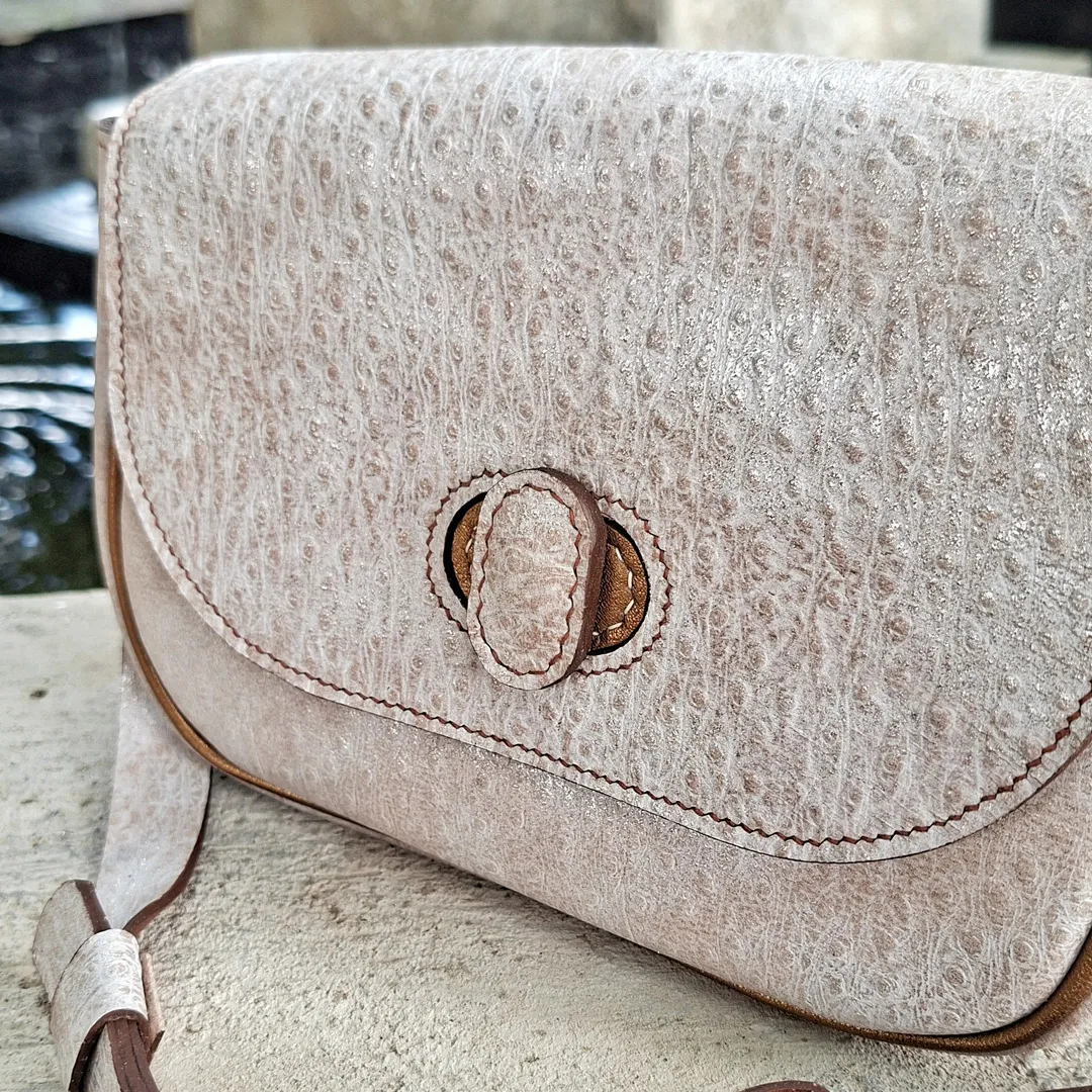 Atelier Anne R Opale sac cuir blanc argenté métallisé