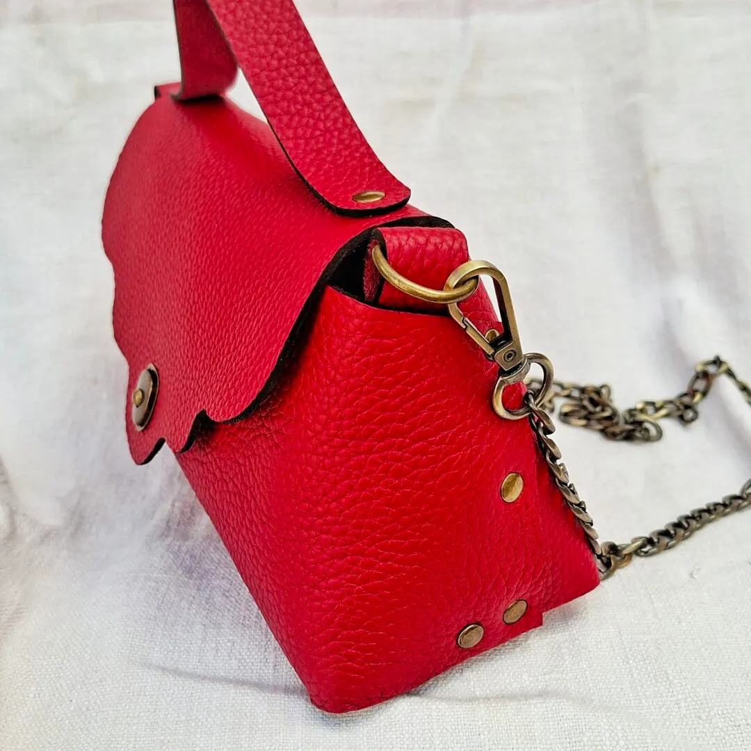 Atelier Anne R Capucine sac bandoulière cuir framboise