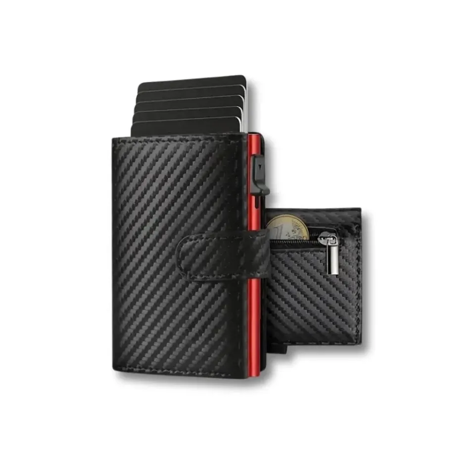 Maison Sacoches Axiel petit portefeuille homme carbon noir