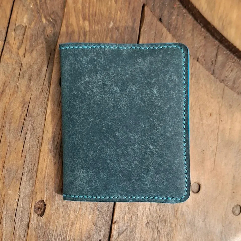 Atelier Anne R porte-cartes cuir bleu turquoise 6 cartes