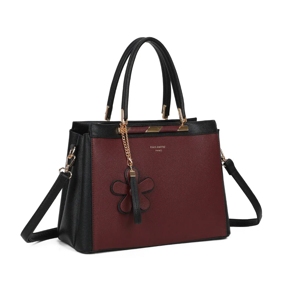 Gallantry Paris La Ismérie sac à main bordeaux à fleur