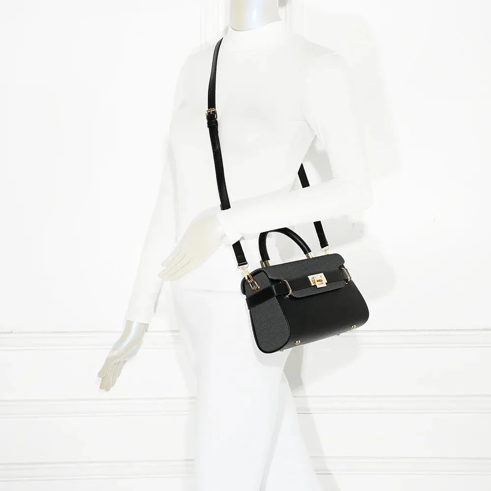Gallantry Paris Lysia sac à main rabat noir compact doré