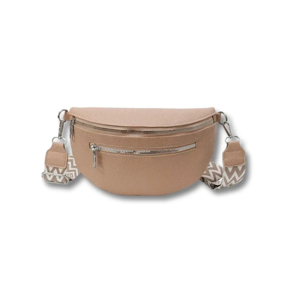 Maison Sacoches Roma sac banane femme rouge cuir