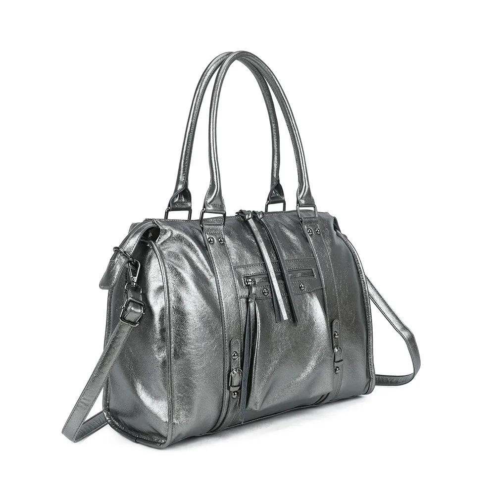 Gallantry Paris Skyla Métallique Grand cabas Gris argenté 39cm