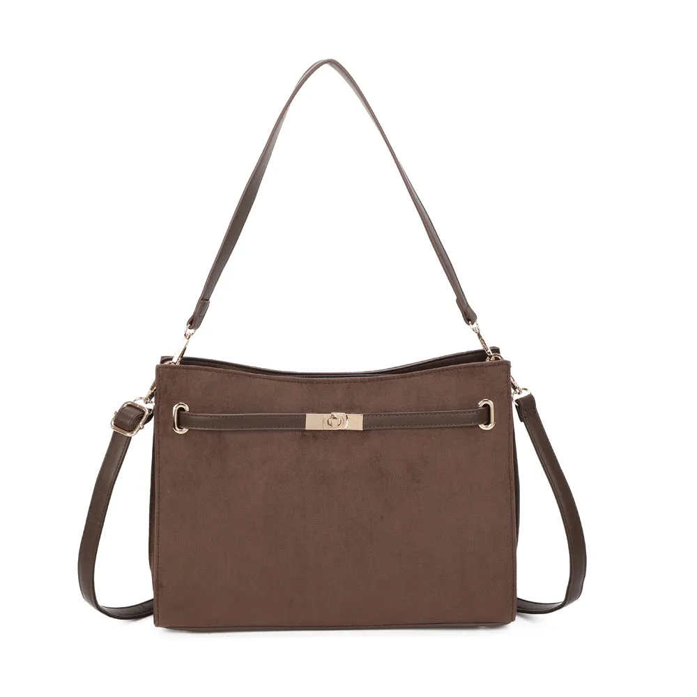 Gallantry Paris Véla sac à main marron suédine