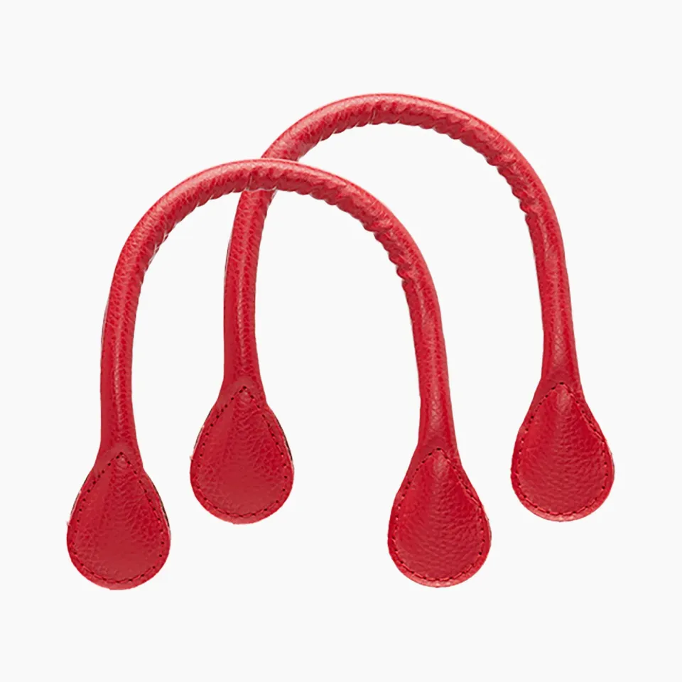 O bag anse courte tissu grainé rouge