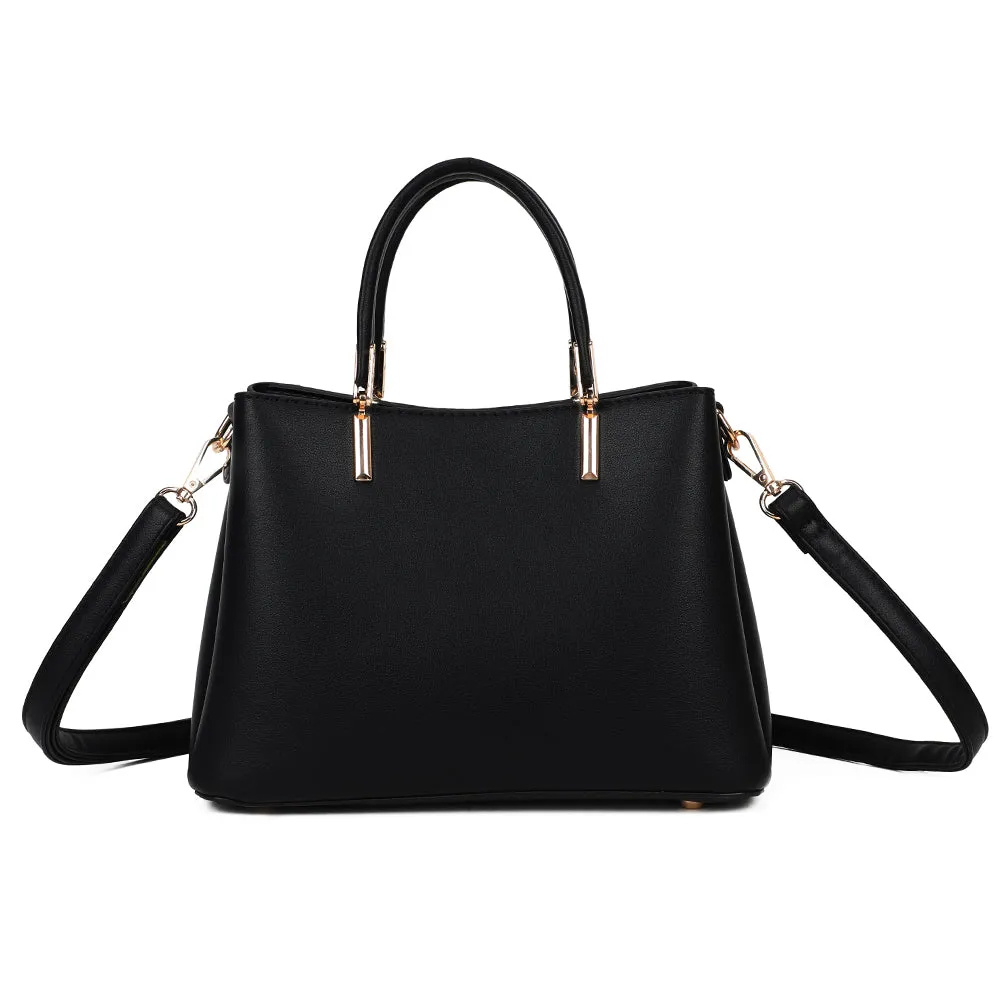 Gallantry Cyrielle sac à main noir grainé velours