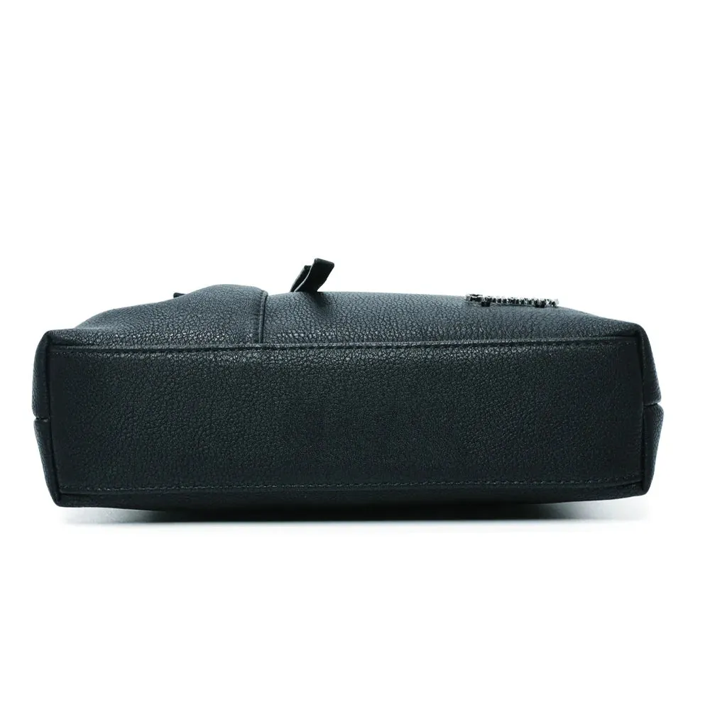 Gallantry Auréane sac bandoulière noir grainé léger