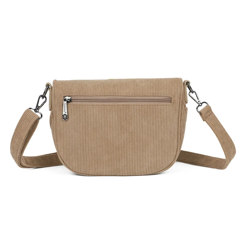 Gallantry Le Sacha sac banane taupe velours côtelé