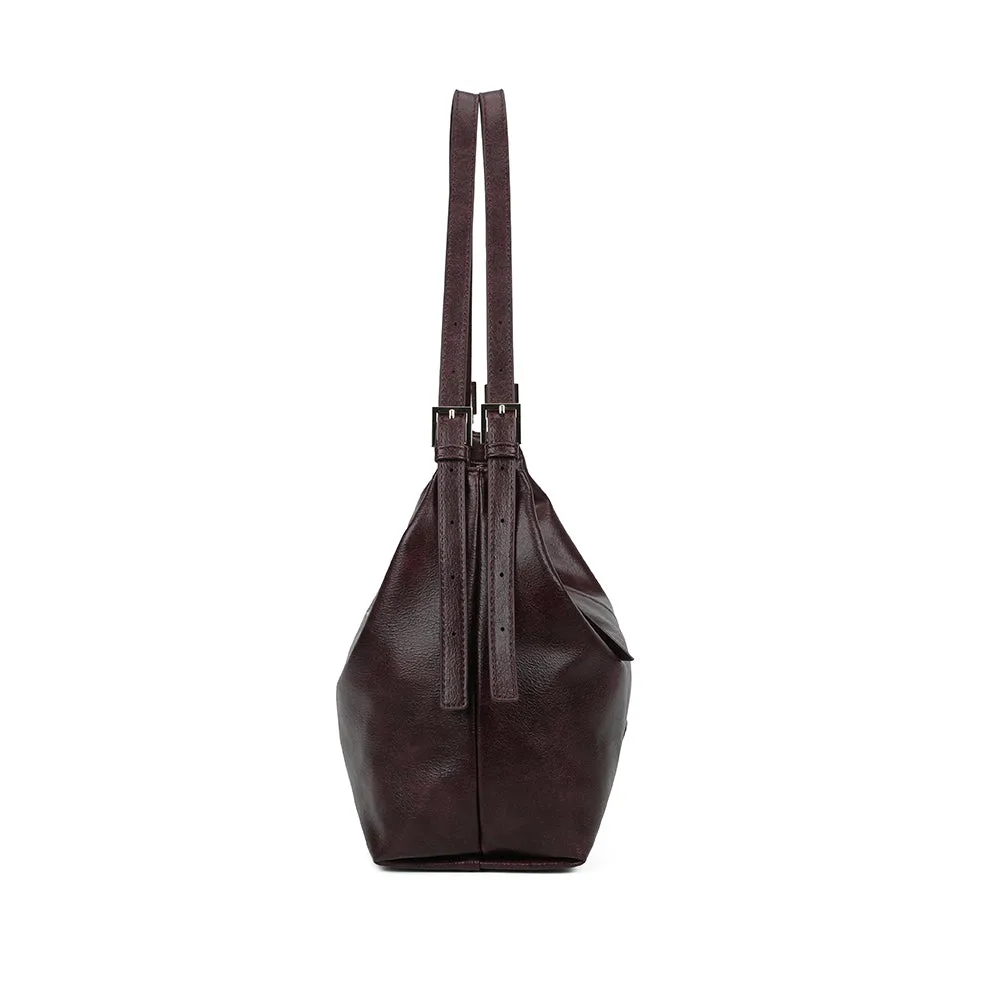 Gallantry Le Brumaire sac épaule bordeaux effet patiné