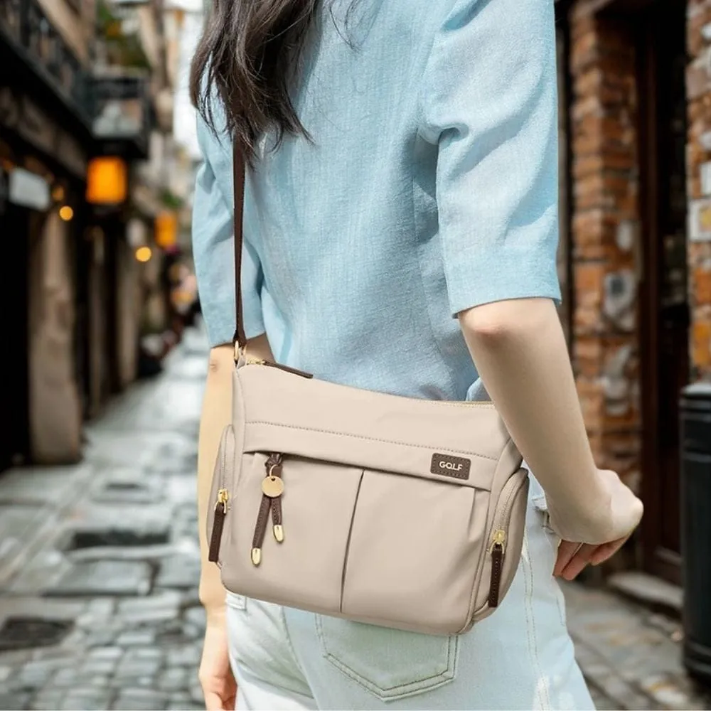 Maison Sacoches Viana Sac Bandoulière Femme Beige Zippé