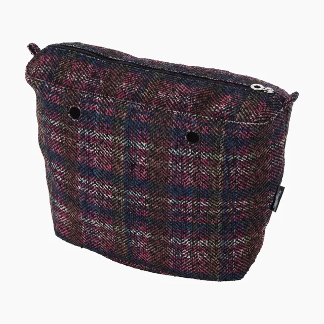O bag sac intérieur zip rose antique glen check