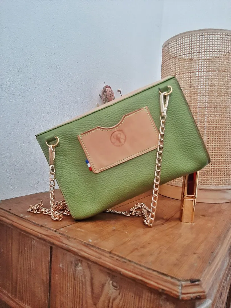 Atelier Anne R Cartouchière sac bandoulière cuir nacré