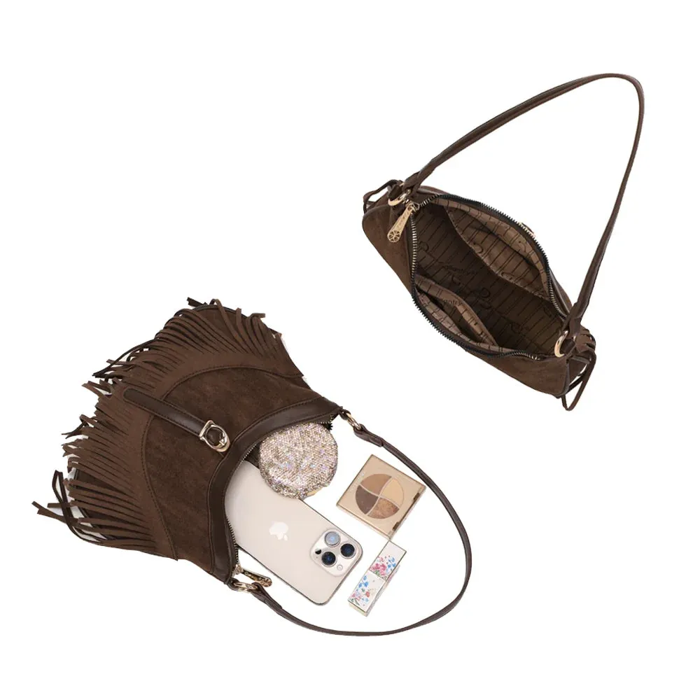 Gallantry Paris Auréa sac à main coffee à franges